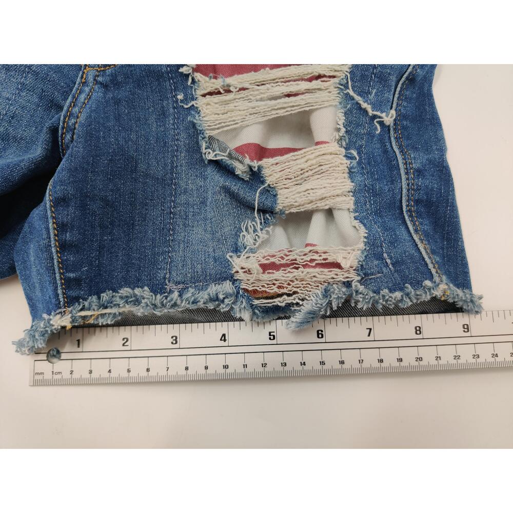 ROCK & REPUBLIC Womens Denim Shorts Size 2 Blue Distressed American Flag - Picture 12 of 12